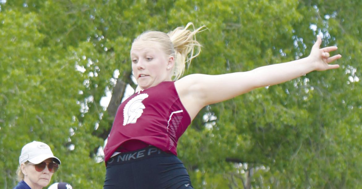 KYRA WOODEN placed third in both the triple jump and the long jump at last Thursday’s District C-6 Meet at Centennial High School. Photo by Michael Happ