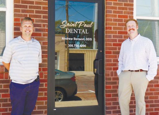 DR. BRADLEY SCHOCH will join the team at Benson Family Dental next month. Pictured are Dr. Andrew Benson (left) and Schoch (right). Photo by Michael Rother