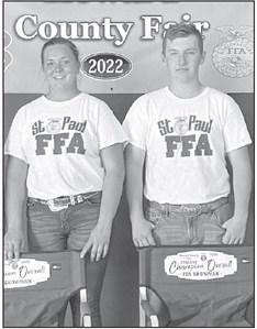 THE OVERALL FFA SHOWMANwinners were Champion Madison Hirschman and Reserve Champion Cole Brus.