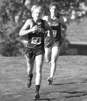 DILLON FANTA edged past St. Paul’s Jack Thede on his way to the finish line on Thursday afternoon.