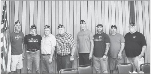 THE CARL MOGENSEN AMERICAN LEGION POST 119 of St. Paul recently held its election of officers. Pictured above are Commander Dave Rosenquist, Second Vice Commander Mike McCarthy, Executive Board Member Larry Kiser, Past Commander Chuck Schmid, and executive board members Harold Schenck, Brock Prater, Bob Hymer, and Fritz Lee. Not pictured is First Vice Commander Aaron Rubesh. Courtesy Photo