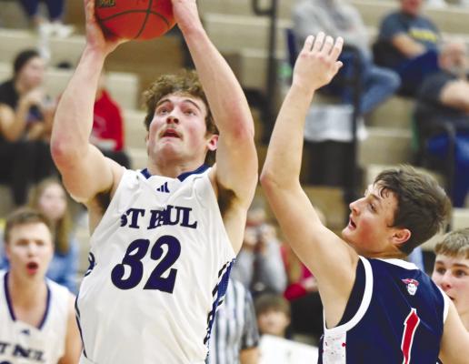 GAGE SACK had three points in the first quarter of last Tuesday night’s game against Adams Central. The senior finished the game opposite the Patriots with thirteen points. Photos by Michael Happ