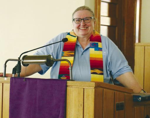 JANET RASMUSSEN, who has served at the pulpit at First Presbyterian Church of St. Paul since late 2022, was officially commissioned during a special service on March 10th. Photo by Michael Rother