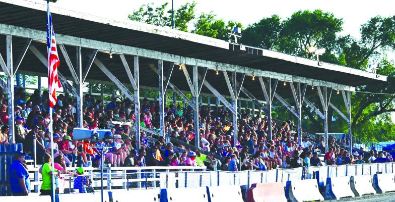 A LARGE CROWD packed the grandstand at the Howard County Fair for Monday night’s demolition derby. Monday night’s events jumpstarted four nights of entertainment at the fairgrounds north of St. Paul.