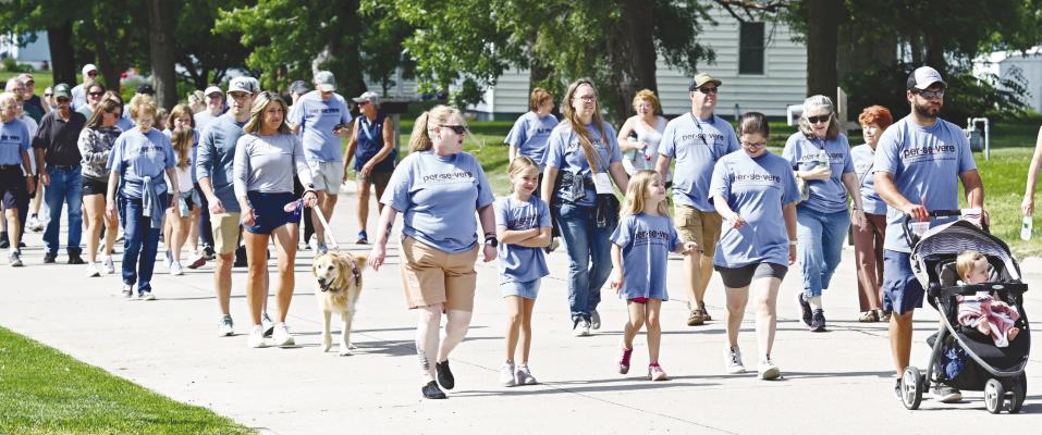 AROUND 300 PEOPLE participated in the Central Nebraska Walk of Hope’s walk on Saturday morning in St. Paul. Participation this year was up from the 225 that walked in 2025. Photos by Michael Happ