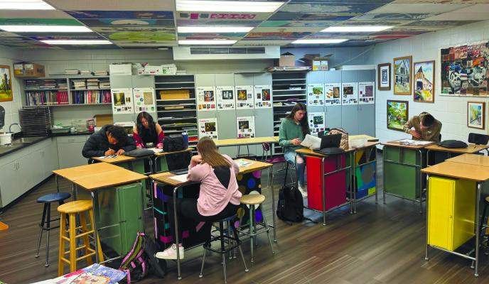 THE RENOVATED ART ROOM at Centura Public Schools provides a larger space for instruction and creativity. The project, which turned two art rooms into one, was completed earlier this fall. Courtesy Photo