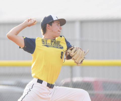 POST 119’S ADAM ARELLANO pitched one inning during Friday night’s game against Central City. During the final frame of the game, Arellano gave up no hits nor allowed any runs. (Michael Happ)