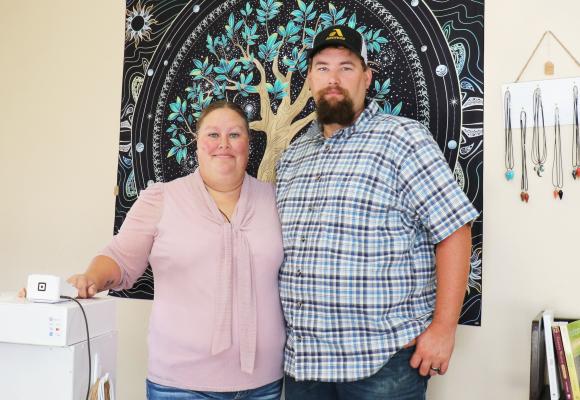 ROCK HARD BLESSINGS owners Jessica Murphy and Levi Walz are pictured inside their business on Howard Avenue in St. Paul. The couple opened the business last month. (Michael Rother)
