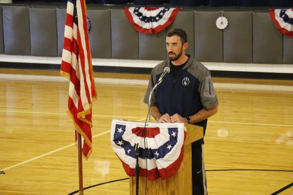 UNITED STATES Army National Guard Veteran Chip Bartos was the guest speaker at Central Valley’s Veterans Day programs in both Greeley and Scotia.