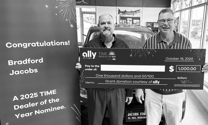 BRADFORD JACOBS of Jacobs Ford in St. Paul was recently honored as the 2025 TIME Dealer of the Year Award winner for Nebraska. Courtesy Photos