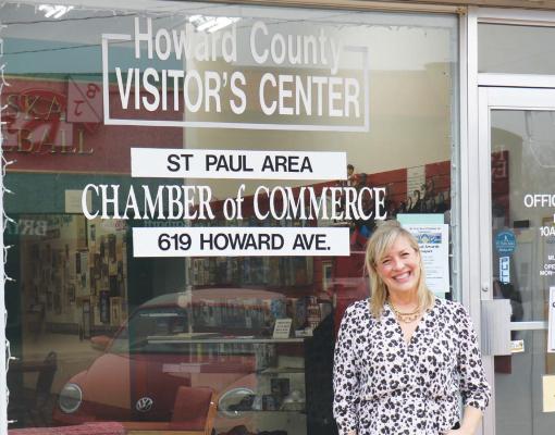 KATIE MATHEWS, took over as the new director of the St. Paul Area Chamber of Commerce last week. Mathews and her husband, Mike, recently relocated to St. Paul from Kearney. (Michael Rother)