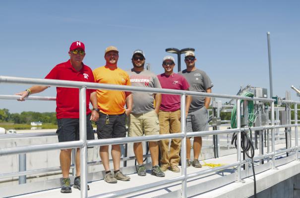 CITY EMPLOYEES who participated in training at the City of St. Paul’s new wastewater treatment facility earlier this month included St. Paul Utilities Superintendent Matt Helzer, Trevor Kowalski, Jeremy Gorecki, Dillon Paczosa, and Trae Anderson. Photos by Michael Happ