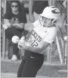 JORJA VOKES makes contact during last Thursday evening’s game between St. Paul and Centennial. Photo by Michael Happ