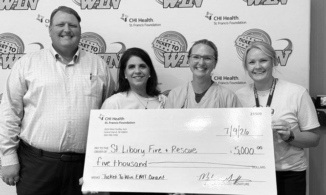 CHI HEALTH ST. FRANCIS FOUNDATION awarded grants to both the St. Libory EMS and the St. Libory Fire and Rescue Departments last Thursday, July 9th. Courtesy Photo