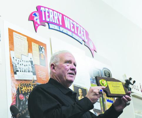 TERRY WETZEL, a baseball operations executive, was inducted into the Museum of Nebraska Major League Baseball Hall of Fame on Saturday. Wetzel is currently with the Kansas City Royals. Michael Happ