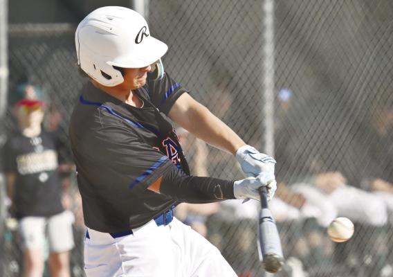 ST. PAUL/PALMER’S Mason Hoppes was one of three batters to secure a hit last Tuesday against Central City/Centura. The Cats fell to the Kernels 9-4. Photo by Jordan Coslor