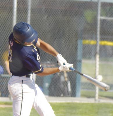 ALEX MEINECKE hit a three-run home run over the leftfield fence last Wednesday night in St. Paul. Photo by Michael Happ