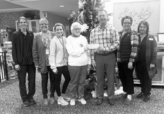 BROOKEFIELD PARK SKILLED NURSING AND REHABILITATION of St. Paul recently made a donation to the Howard County Senior Center. The $500 donation was presented to senior center representatives last Wednesday in St. Paul. Courtesy Photo