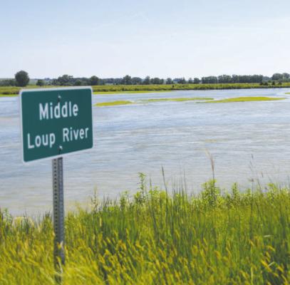 CONSISTENT AND TIMELY RAINS have helped keep flows in the Middle Loup River and the entire Loup River system consistent in recent weeks. Higher river levels come following a historically dry start to the summer. Photo by Erin Nye