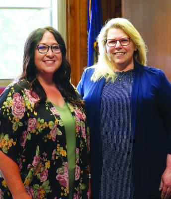 SARA ROY was sworn in as Howard County’s next treasurer during a special ceremony last Wednesday at the Howard County Courthouse. Roy was sworn in by Howard County Clerk of the District Court Lisa Johnson. Haley Spotanski