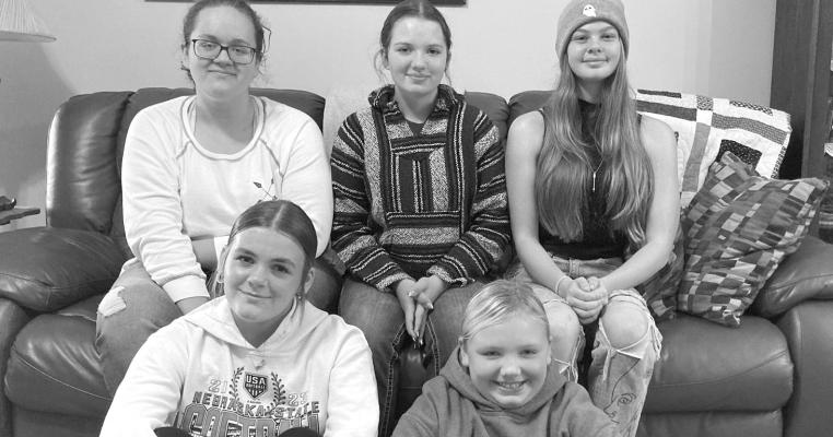 THE JUNIOR AMERICAN LEGION AUXILIARY DEPARTMENT recently announced its new officers. Officers include (back row): Klaira Rasmussen, vice president; Shia Rasmussen, chaplain; and Samantha Stepanek, president and historian; (front row): Natalia Mattlock, secretary and Paislee Mattlock, treasurer; (not pictured): Makayla Stepanek, sergeant-at-arms. Courtesy Photo