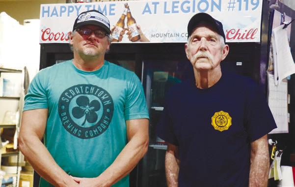 THE AMERICAN LEGION BAR AND GRILL on United States Route 281 is looking to create sustainability by diversifying its options both on and off the menu under new management. Pictured last week are Manager Marcus Nielson and American Legion Post Commander Dave Rosenquist. Photo by Michael Rother