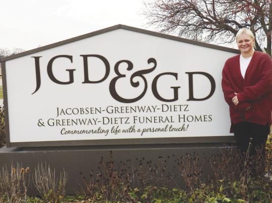 ABBIGAIL WEBER, a resident of Elyria, recently joined the team at Jacobsen-Greenway-Dietz and Greenway-Dietz funeral homes. Weber said it has been a lifelong dream of hers to be a funeral director. Photo by Michael Rother