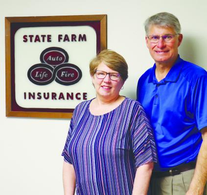 DEE AND JOE MLINAR will be retiring from State Farm Insurance in St. Paul at the end of April. Mlinar has served as the company’s agent in St. Paul and Loup City for almost thirty years. Photo by Michael Rother