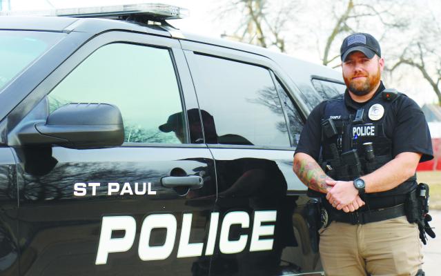 MATHEW SAMPLE graduated from the Nebraska Law Enforcement Training Center’s 215th Basic Class on Friday, December 15th. Last week, the certified officer said he was ready to get started serving St. Paul. Photo by Michael Rother