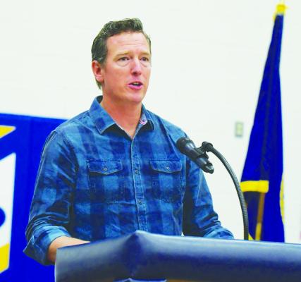 SERGEANT FIRST CLASS BO FELTZ was the guest speaker during last Friday’s Veterans Day program at St. Paul Public Schools.