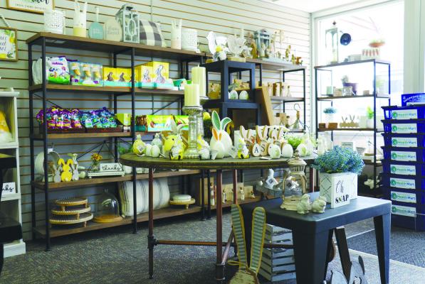 BREHM’S HEALTHMART PHARMACY in St. Paul has a growing selection of home decor items, with that section of the store currently featuring home goods with an Easter theme. Photo by Michael Rother