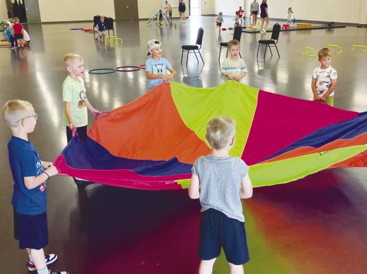 GET UP AND GET MOVIN’!, lead by Nikki Fredrick in the St. Paul Civic Center Banquet Hall, gives three-to-six-year olds a chance to start the day with an array of activities. Courtesy Photos