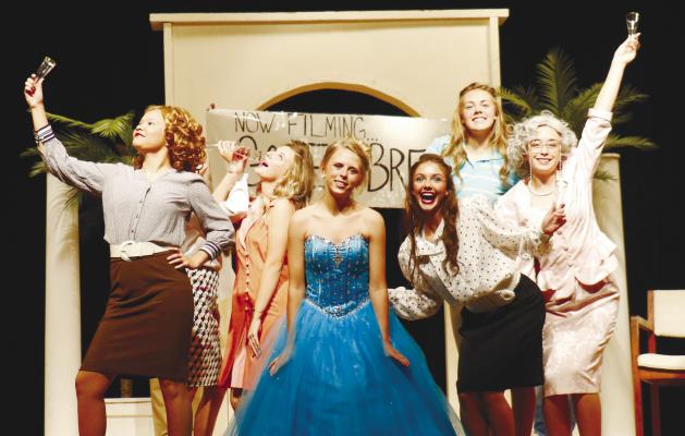 LIGHTS, CAMERA, ACTION! Centura Public Schools kicked off one act season with a production of Tinseltown comedy Going, Going, Gone with the Breeze this month. Pictured are Ella Simon, Natalie Jarman, Jalee Lewandowski, Lauren Suntych, Ella Francl, and Bristol Lawson. Photo by Michael Rother
