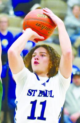 ZANDYN WELLER squares up for a shot during the first half of last Tuesday’s game against Central City. Weller had a banner night for the Wildcats, with the junior scoring nine points, including the final six points of the game. Photo by Michael Happ