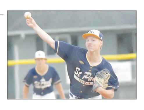 BRAXTON HEATER pitched five innings from the mound to start last week’s game between St. Paul and Central City.
