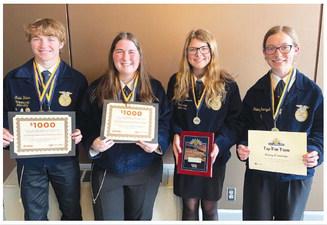 ST. PAUL’S NURSERY LANDSCAPE TEAM took home the title at state. Members of that team were Kaleb Baker, Kaylee Ambrose, Abby Hirschman, and Sidney Gawrych.