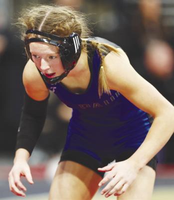 KATLYN OAKLEY was one of two Wildcats to compete at the inaugural NSAA Girls State Wrestling Tournament in Omaha last week. Photos by Michael Happ