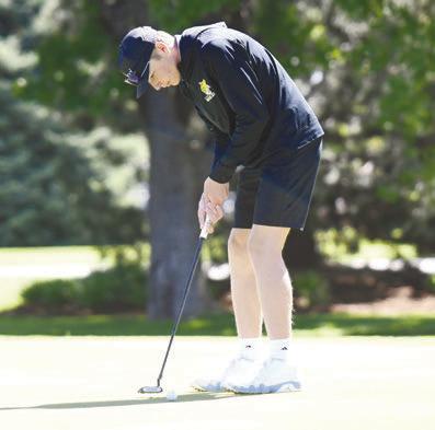 ST. PAUL’S JACKSON WEGNER placed third at the LouPlatte Conference meet with a seventy-two, which is par for the course at Indianhead Golf Club. All five of St. Paul’s varsity golfers placed in the top ten at the conference competition. Photo by Michael Happ