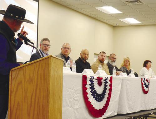 CANDIDATES running for the Nebraska State Legislature, Howard County Sheriff, and Howard County commissioner were among those who participated in Sunday evening’s candidate forum at the St. Paul Civic Center. Photo by Michael Rother