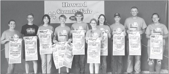 GRAND CHAMPION EXHIBITORSat the 2022 Howard County Fair, who were present for Saturday’s awards ceremony included Audrey Anderson, Noles Christensen, Nicole Gibson, Jacob Rief, Paden Jacobsen, Jalee Haggerty, Carmen Kosmicki, Gabe Rief, Zach Hirschman, and Klaira Rasmussen.