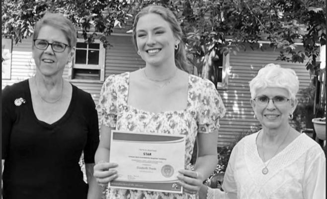 Courtesy Photo ELIZABETH THEDE, the recipient of a $2,500 STAR Scholarship from the P.E.O. Sisterhood, is pictured with Janet Elstermeier and Linda Schmaderer.