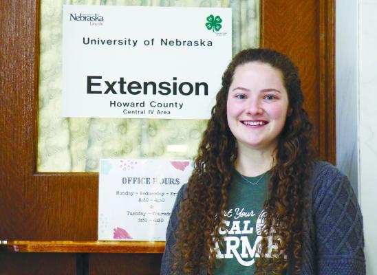 KAYLA SAFARIK, a 2016 graduate of Elba High School, was recently hired by Nebraska Extension as a water and cropping systems instructor for Extension’s nine-county Engagement Zone 6b. Howard County, which the recent hire paid a visit to this week for County Government Day, is among the counties in this Engagement Zone. Photo by Michael Rother