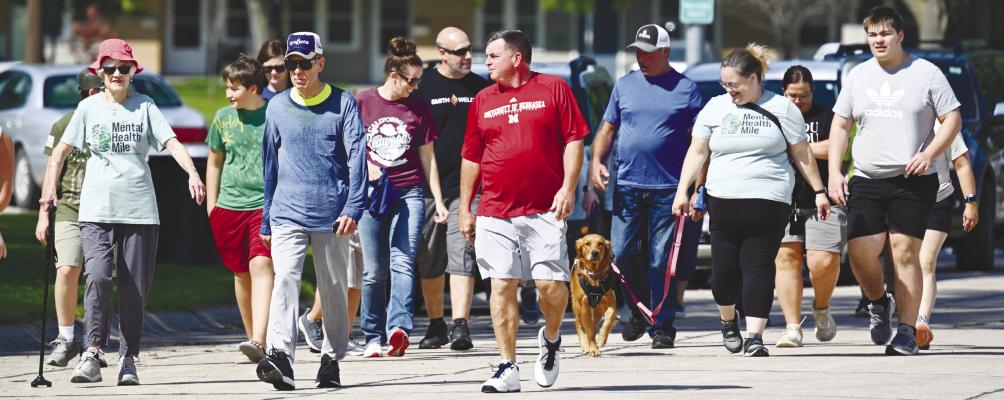 A LARGE CROWD OF PARTICIPANTS enjoyed the mile-long walk around St. Paul on Sunday afternoon as a part of the St. Paul CARE Team’s Mental Health Mile. Photos by Michael Happ