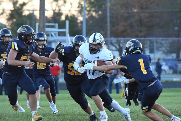 ZANDER WOLFE had twenty-three touches during last Friday night’s battle of undefeated teams in Elm Creek. Wolfe finished the game with fifty-seven yards and four touchdowns.