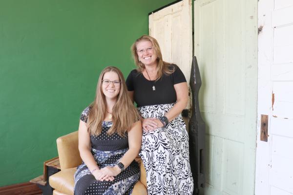KATHERYN HAROUFF, right, owner of Harouff Law, P.C., L.L.O. in St. Paul, is pictured with her daughter and legal assistant Alexandra Lieb at Harouff Law’s office at 715 Howard Avenue in St. Paul. (Michael Rother)