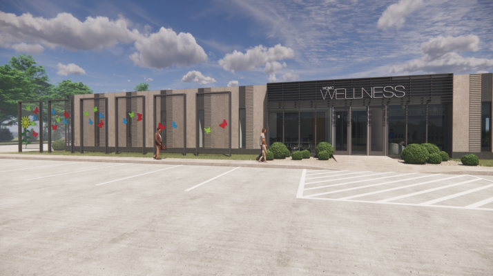 CONSTRUCTION on a new wellness center at Howard County Medical Center is slated to get underway this fall. The new facility, which will be built on the northwest corner of the hospital’s current campus, will be accessed from Sheridan Street. (Courtesy Photos)