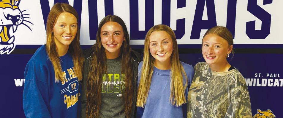 St. Paul High School Queen Candidates include Katie Oakley, Addy Wegner, Tavyn Anderson, and Kamden Sack.