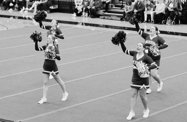 ST. PAUL HIGH SCHOOL’S cheer squad had the opportunity to showcase multiple pieces in front of a large crowd during Sunday’s Grand Island Central Catholic Cheer and Dance Showcase. The event, which included sixteen teams from eleven schools across the state, was a primer for next month’s state competition. (Photos by Josh Salmon)