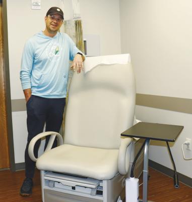 CHAD MILLER, Howard County Medical Center’s (HCMC) certified registered nurse anesthetist, is now seeing patients once a month as a part of the medical center’s Aesthetic Clinic. Photo by Michael Rother