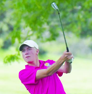 ST. PAUL senior Sam Wells won the individual title at the NSAA Class C State Golf Tournament last Wednesday. Wells won the gold medal in a playoff against Kearney Catholic Nash Malone. Photo by Michael Happ